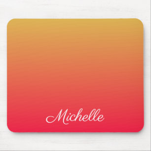 Personalised flame red and yellow ombre mouse mat
