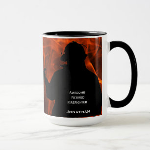 Personalised Flames Firefighter Retirement Mug