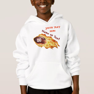 Personalised Flaming Football Hoodie for Kids