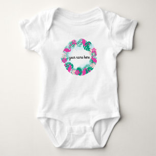 Personalised Flamingo Baby Bodysuit