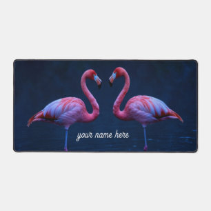 Personalised Flamingo Couple Desk Pad