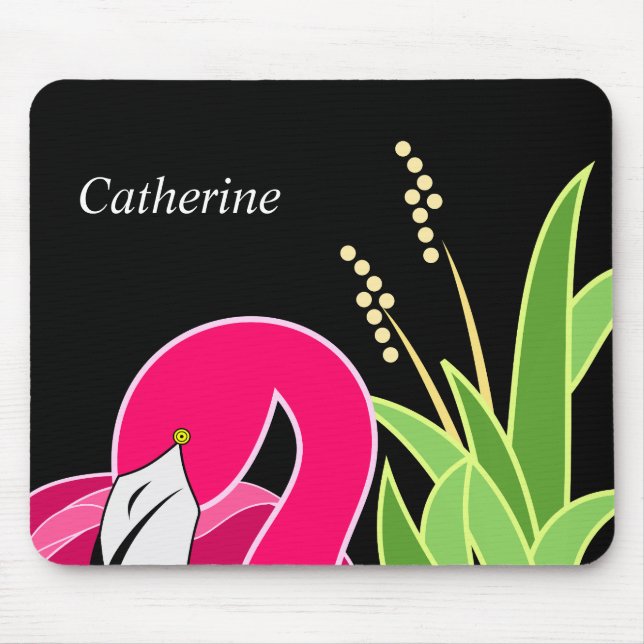 Personalised Flamingo Design Mouse Mat (Front)