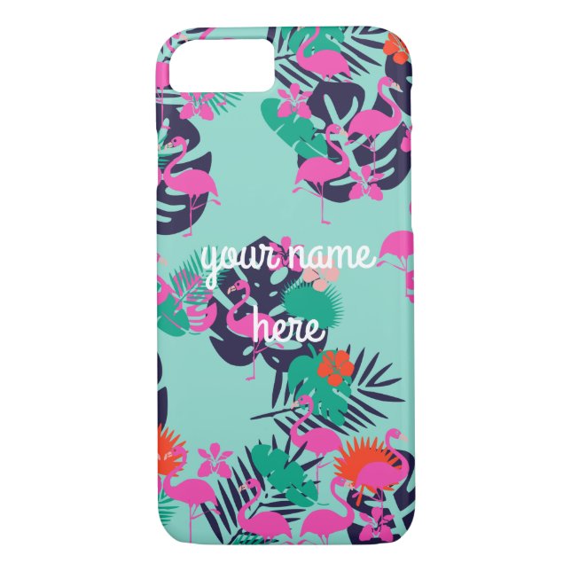 Personalised Flamingo iPhone 8/7 Case (Back)