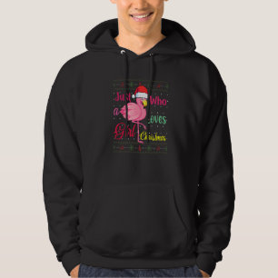 Personalised Flamingo Just A Girl Who Loves Christ Hoodie