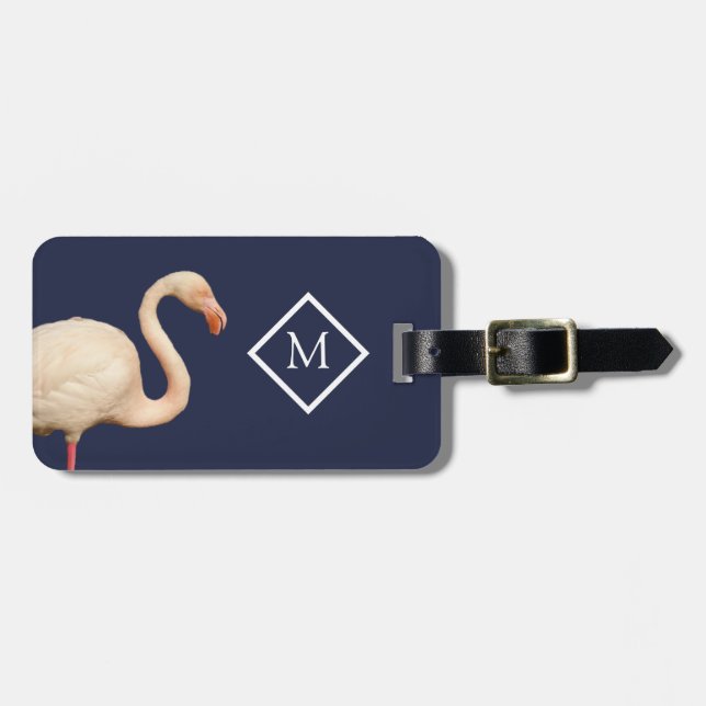 Personalised Flamingo Luggage Tag (Front Horizontal)
