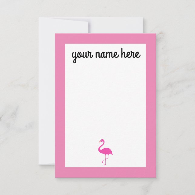 Personalised Flamingo Notecards (Front)