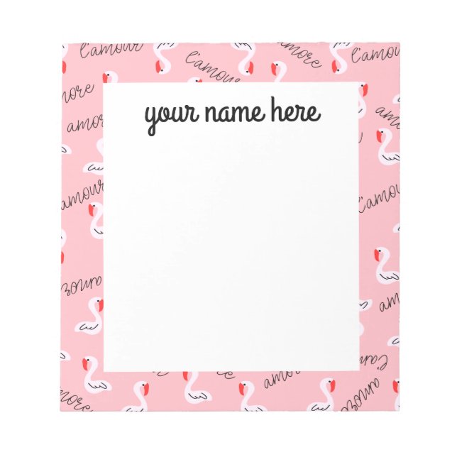 Personalised Flamingo Notepad (Front)