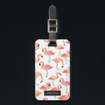 Personalised | Flamingo Party Luggage Tag<br><div class="desc">Hand painted pink flamingo pattern design by Shelby Allison.</div>