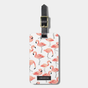 Personalised   Flamingo Party Luggage Tag