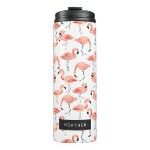 Personalised   Flamingo Party Thermal Tumbler
