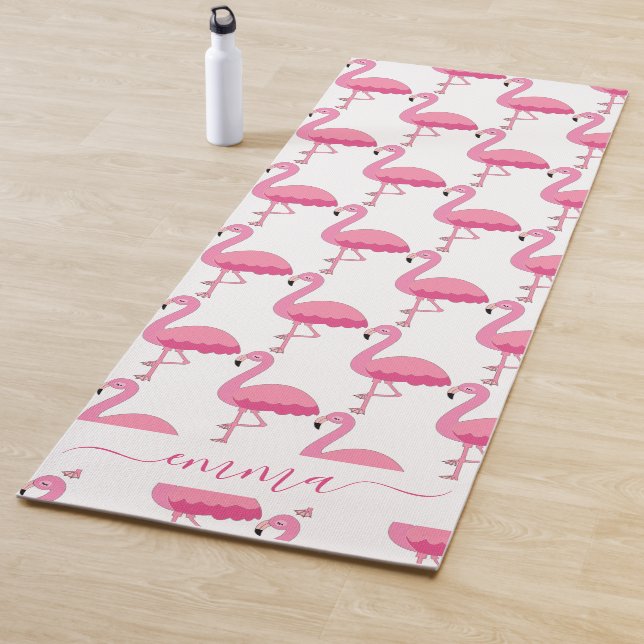 Personalised Flamingo Pattern Yoga Mat (In Situ)