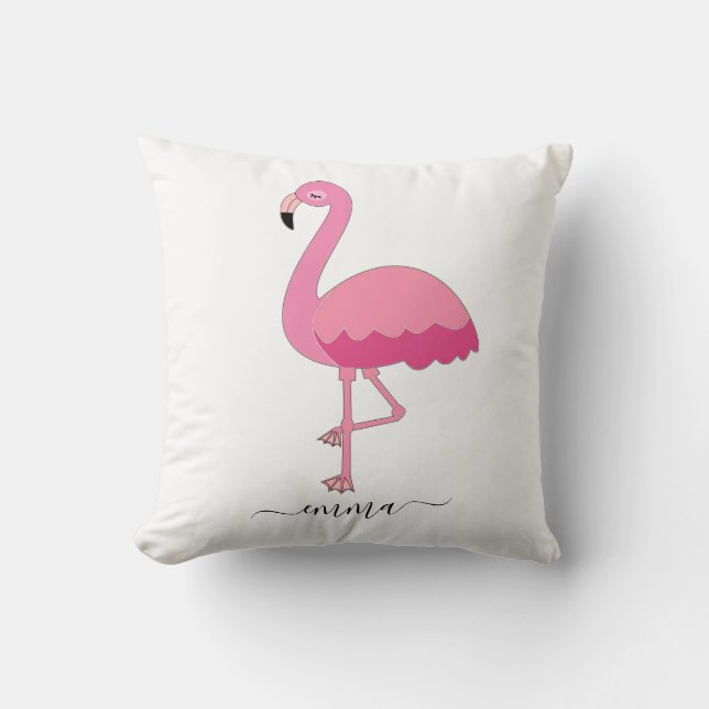 Personalised Flamingo Pillow For Flamingo Lover (Front)
