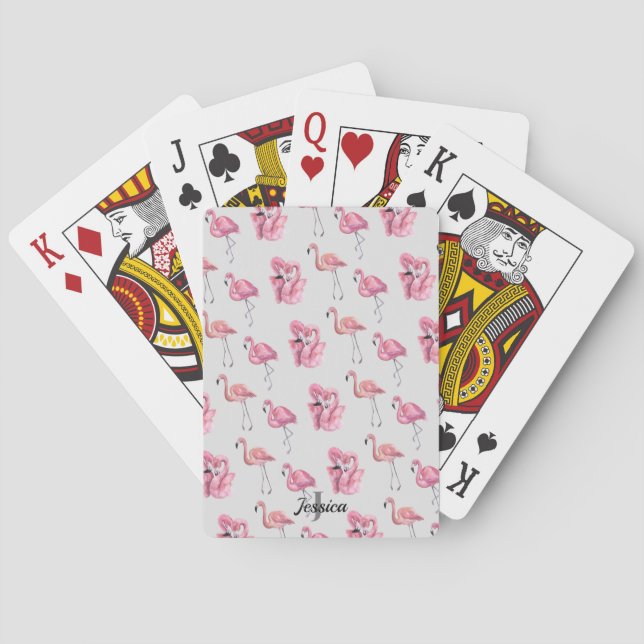Personalised Flamingo  Playing Cards (Back)