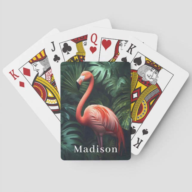 Personalised Flamingo Playing Cards (Back)