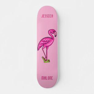 Personalised Flamingo Skateboard