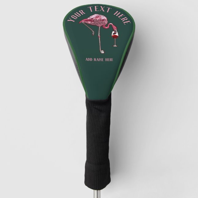 Personalised Flamingo Sports Lover Golf Head Cover (Front)