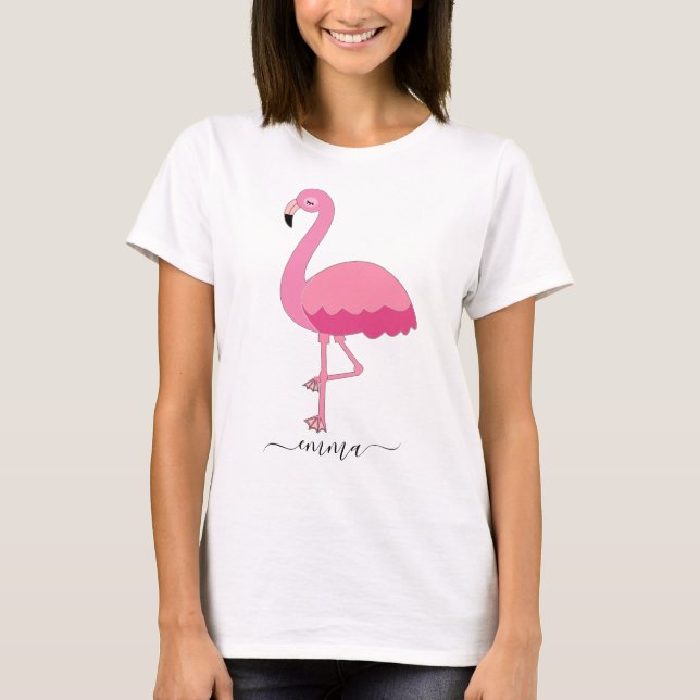 Personalised Flamingo T-Shirt For Flamingo Lover (Front)