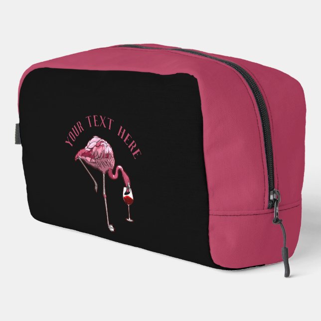 Personalised Flamingo Wine Drinker Gag Dopp Kit (Right Corner)