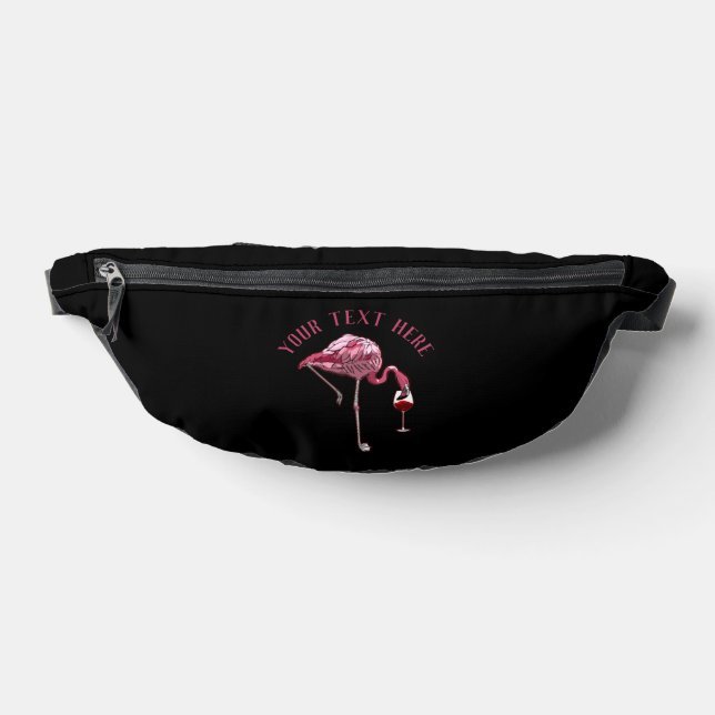 Personalised Flamingo Wine Drinker Novelty Bum Bags (Lay Down)