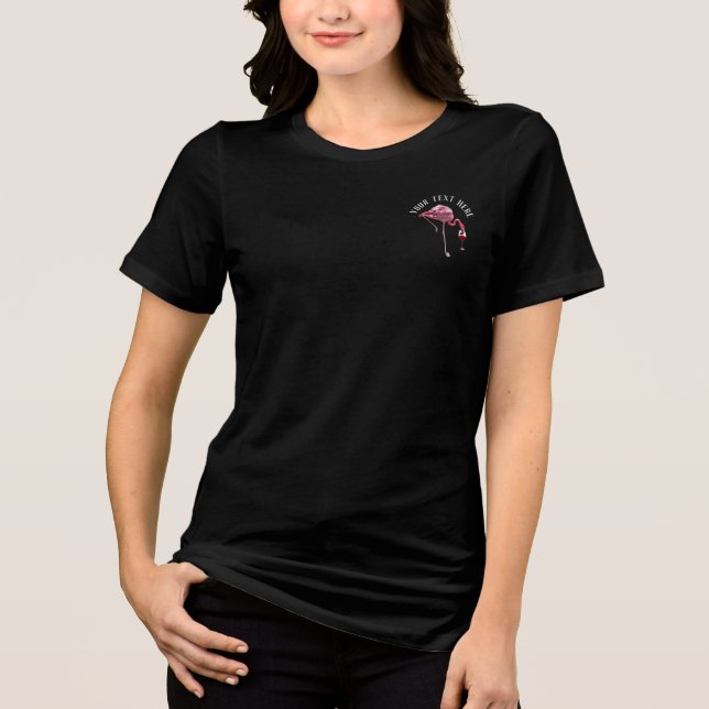 Personalised Flamingo Wine Drinker Novelty Tri-Blend Shirt (Front)