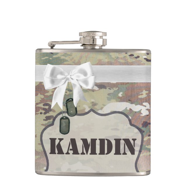 Personalised Flask Army OCP Camo Uniform Camoflage (Front)