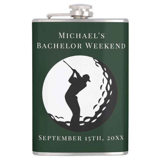 Personalised Flask | Bachelor Golf Weekend (Front)
