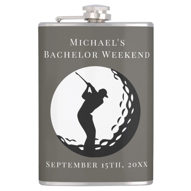 Personalised Flask | Bachelor Golf Weekend (Front)