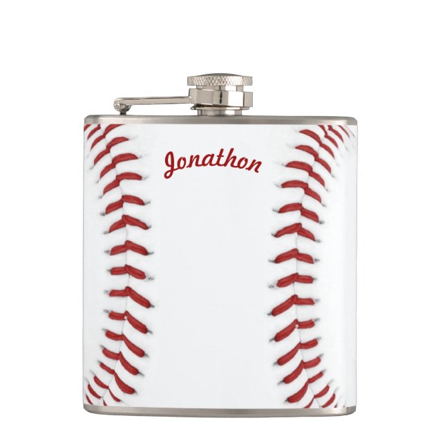 Personalised Flask Baseball (Front)