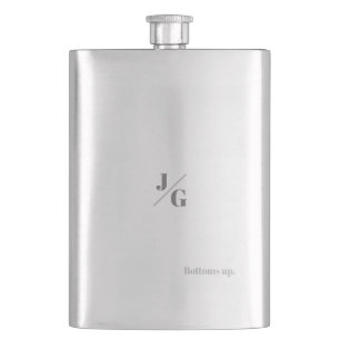 Personalised Flask - Initials & Bottoms Up!
