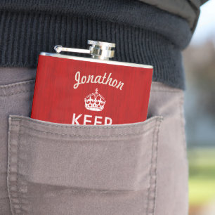 Personalised Flask Keep Calm and Carry On