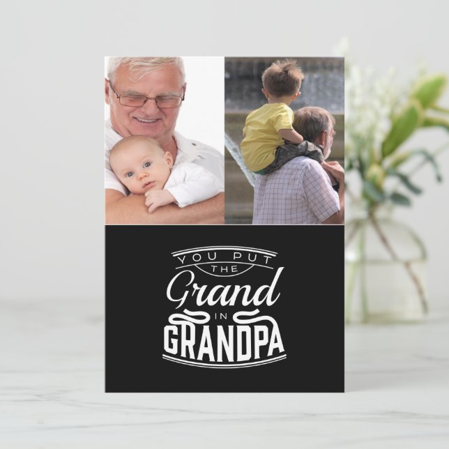 Personalised Flat Greeting Card For Grandpa (Standing Front)