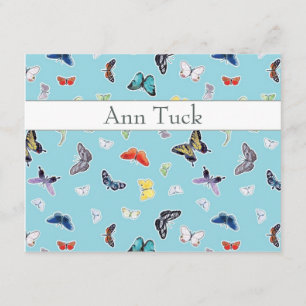 Personalised Flat Note Cards - Butterflies by Ann