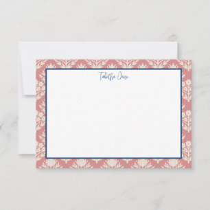 Personalised Flat Note Cards Floral Stationary