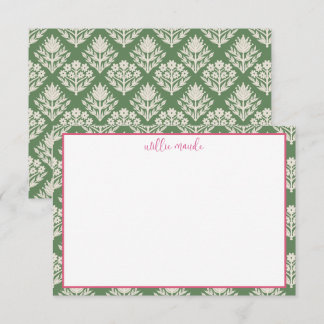 Personalised Flat Note Cards | Floral Stationary