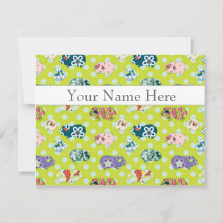 Personalised Flat Note Cards - Guinea Pigs