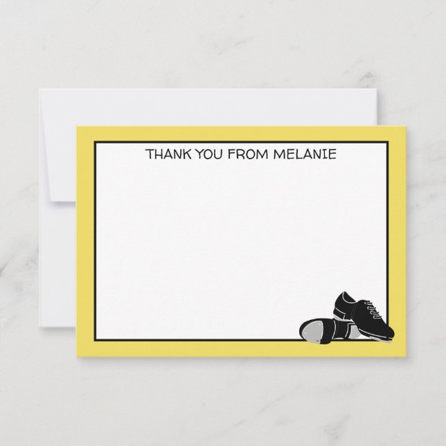Personalised Flat Panel Tap Dance Thank You Card (Front)