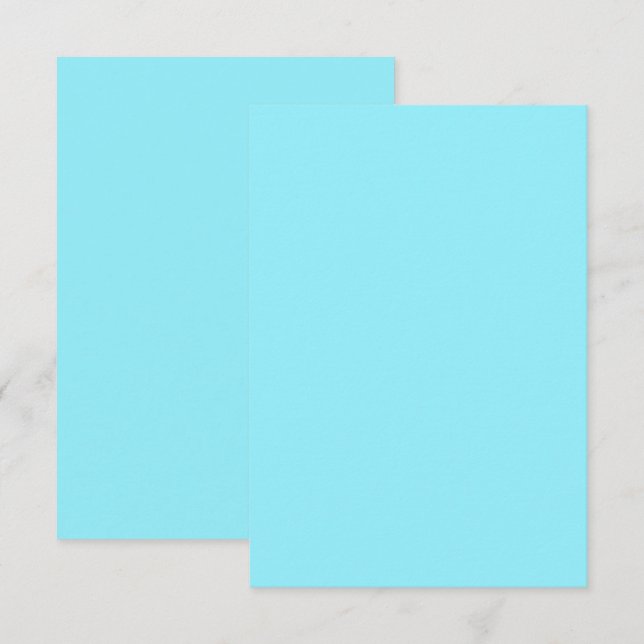 Personalised Flat Thank You Card-Fresh aqua colour Card (Front/Back)