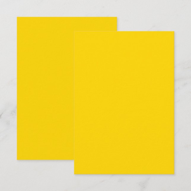 Personalised Flat Thank You Card- Gold colour Card (Front/Back)