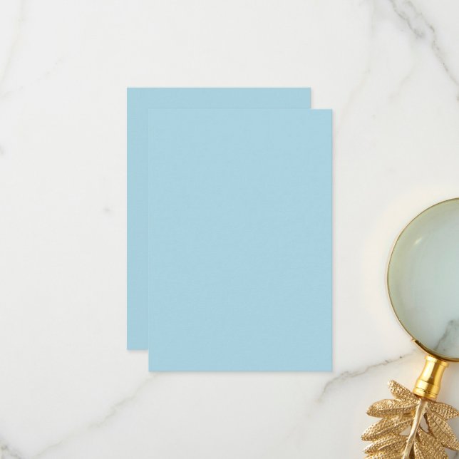 Personalised Flat Thank You Card-Light Blue colour Card (Front/Back In Situ)
