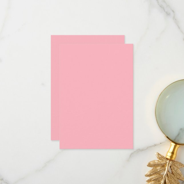 Personalised Flat Thank You Card-Light Pink Colour Card (Front/Back In Situ)