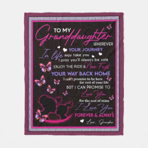 Personalised Fleece Blanket Butterfly To My Grandd