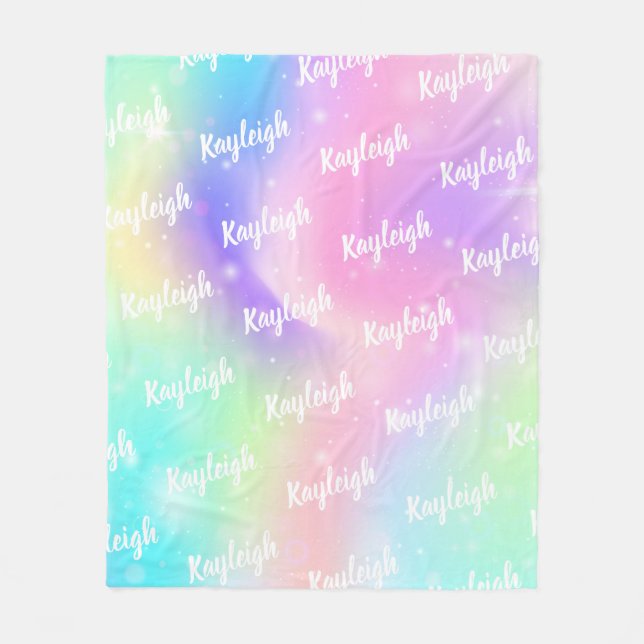Personalised Fleece Blanket Girls Colourful  (Front)