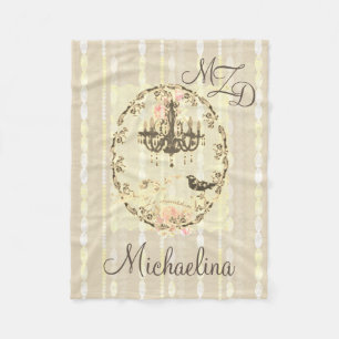 Personalised Fleece Blanket Le Chandelier Pearls