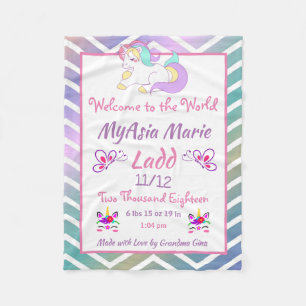 Personalised Fleece Blanket Unicorn