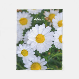 Personalised Fleece Blankets With White Daisy