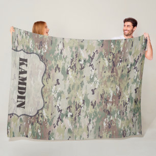Personalised Fleece Throw Army OCP Camo Uniform