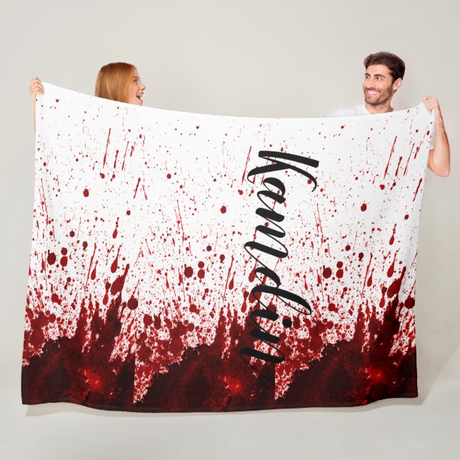 Personalised Fleece Throw Blood Splatter Vampire G Blanket (In Situ)