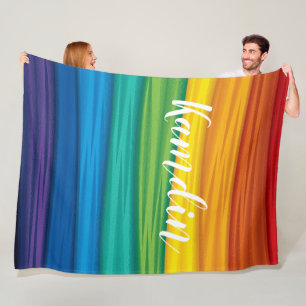 Personalised Fleece Throw  lgbtq rainbow flag lesb Blanket