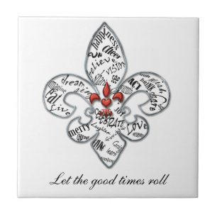 Personalised Fleur de Lis Heartfelt Expressions Tile