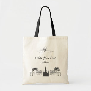 Personalised Fleur de Lis New Orleans Scene Tote Bag